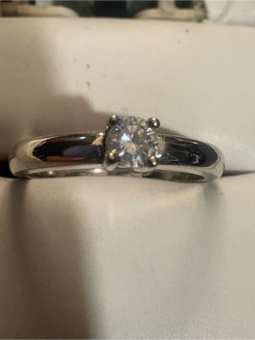 Classic 14K White Gold Diamond Solitaire Ring - Size 6 (0.20 CT)
